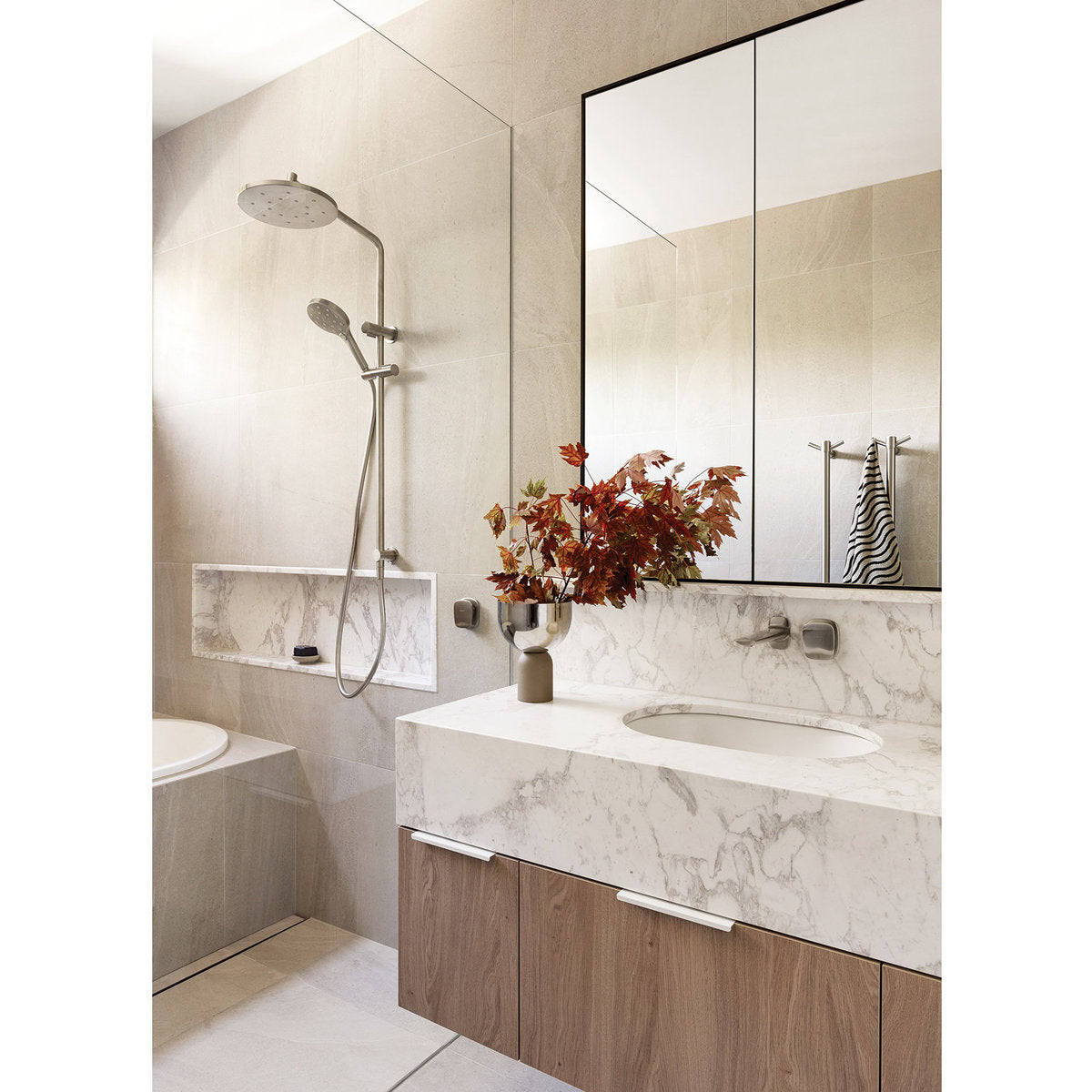 Phoenix Ormond Twin Shower - 4 Star, Brushed Nickel