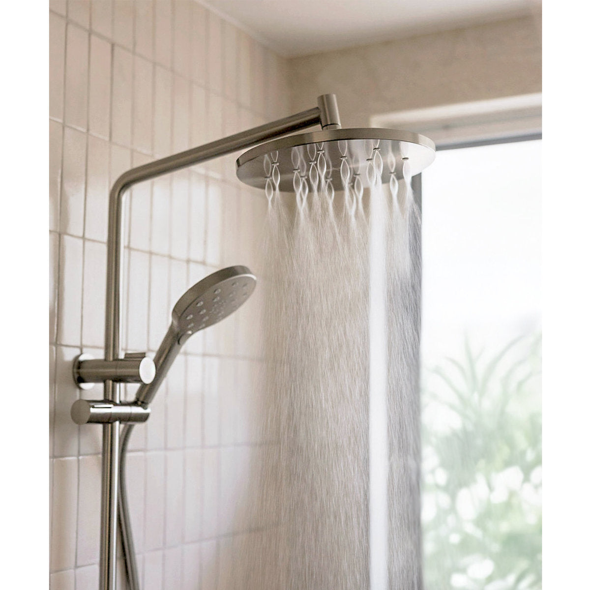 Phoenix Ormond Twin Shower - 4 Star, Brushed Nickel