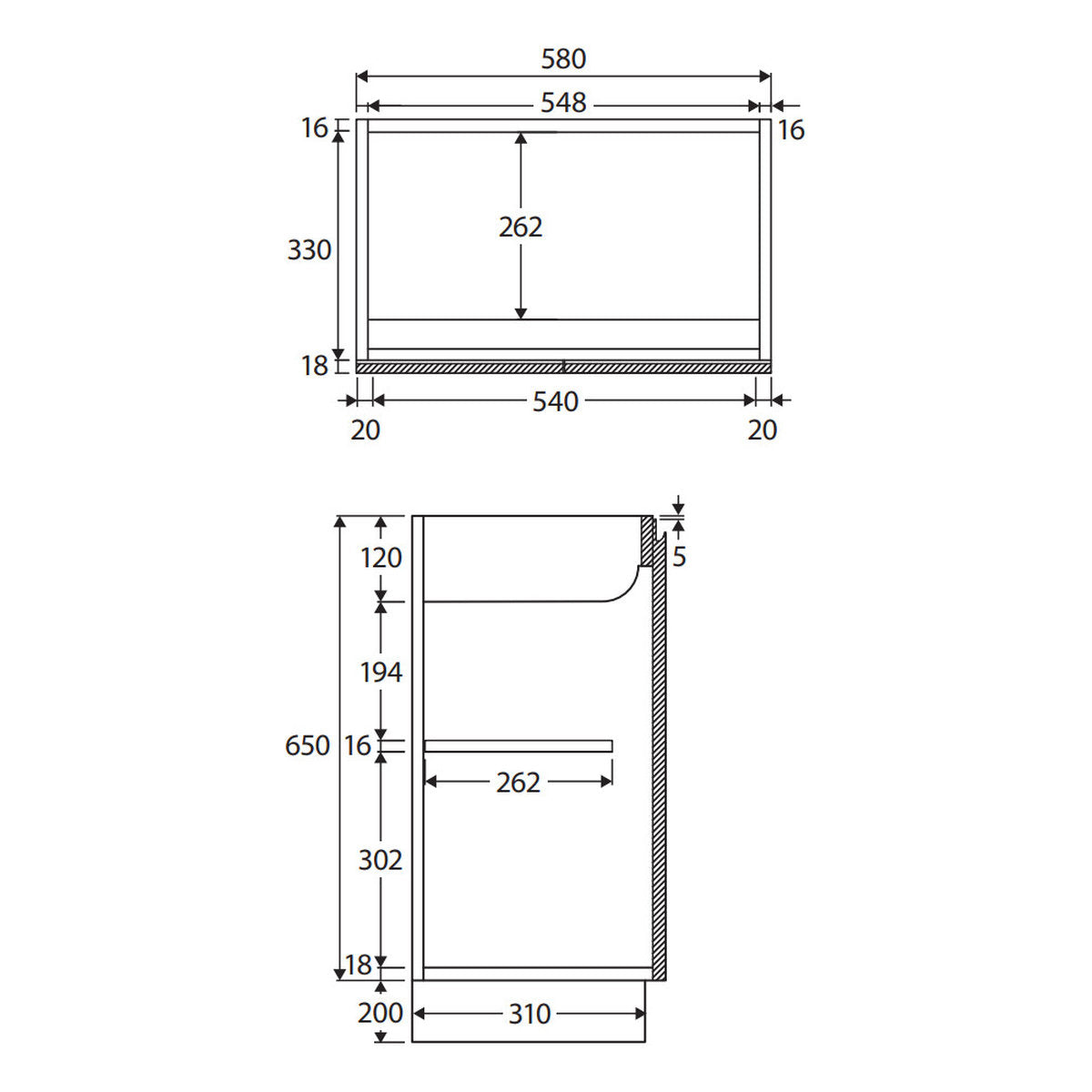 Fienza Siska 600mm Ensuite Depth Cabinet On Kick
