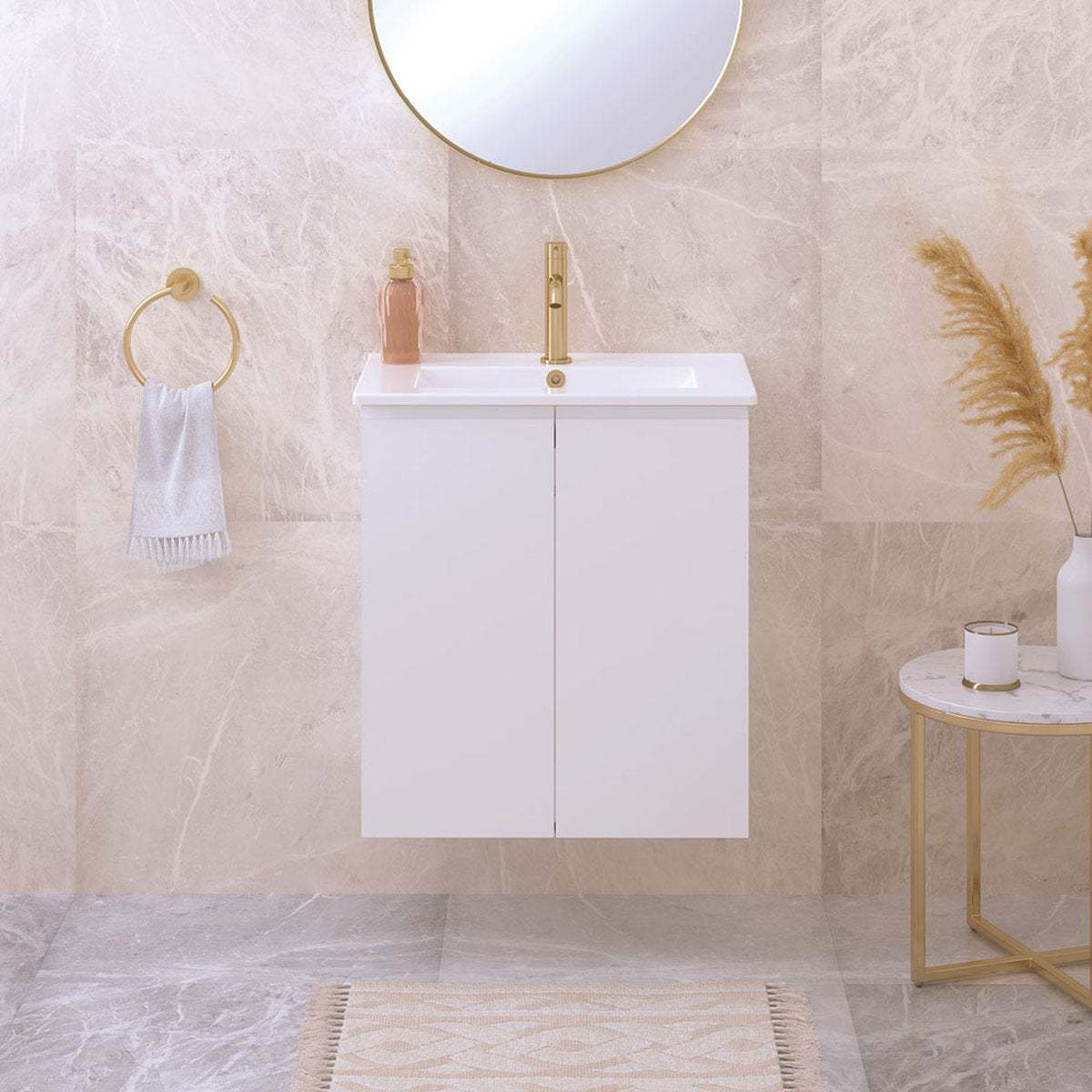 Fienza Siska 600mm Ensuite Depth Wall Hung Cabinet