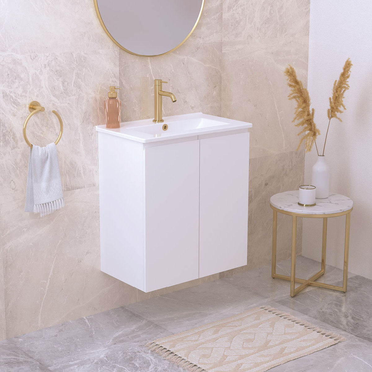 Fienza Siska 600mm Ensuite Depth Wall Hung Cabinet