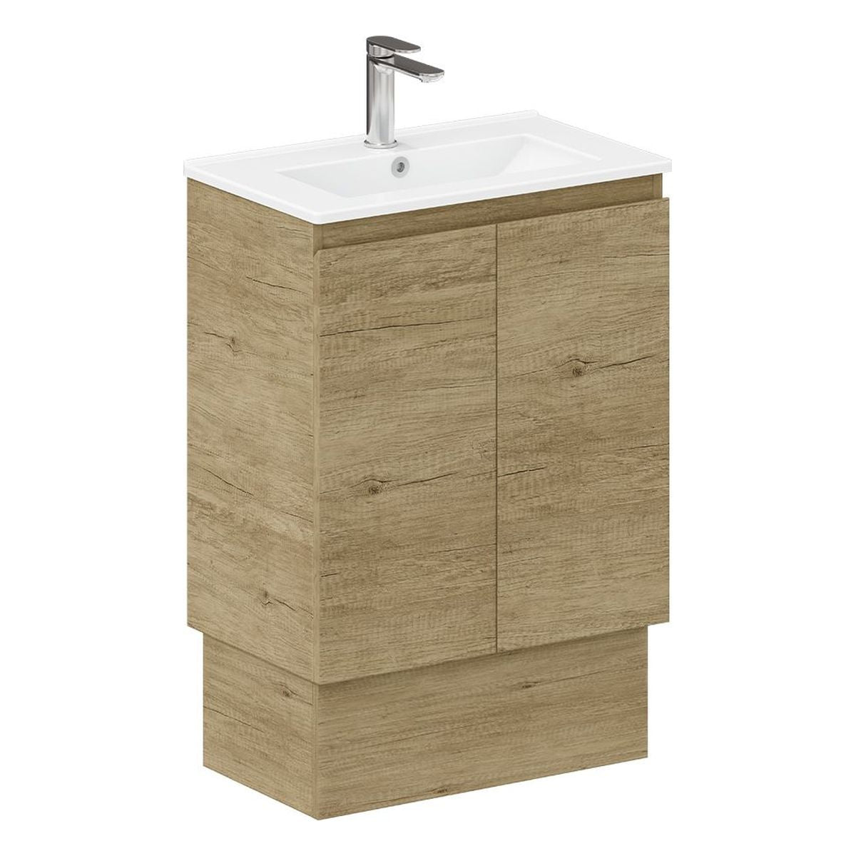 Siska Slim Scandi Oak 600 Vanity on Kickboard