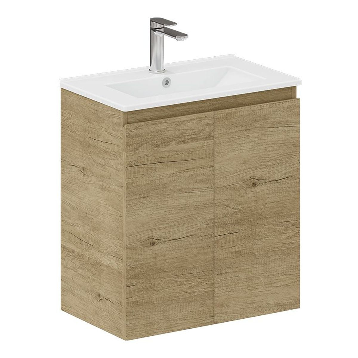 Siska Slim Scandi Oak 600 Wall Hung Vanity
