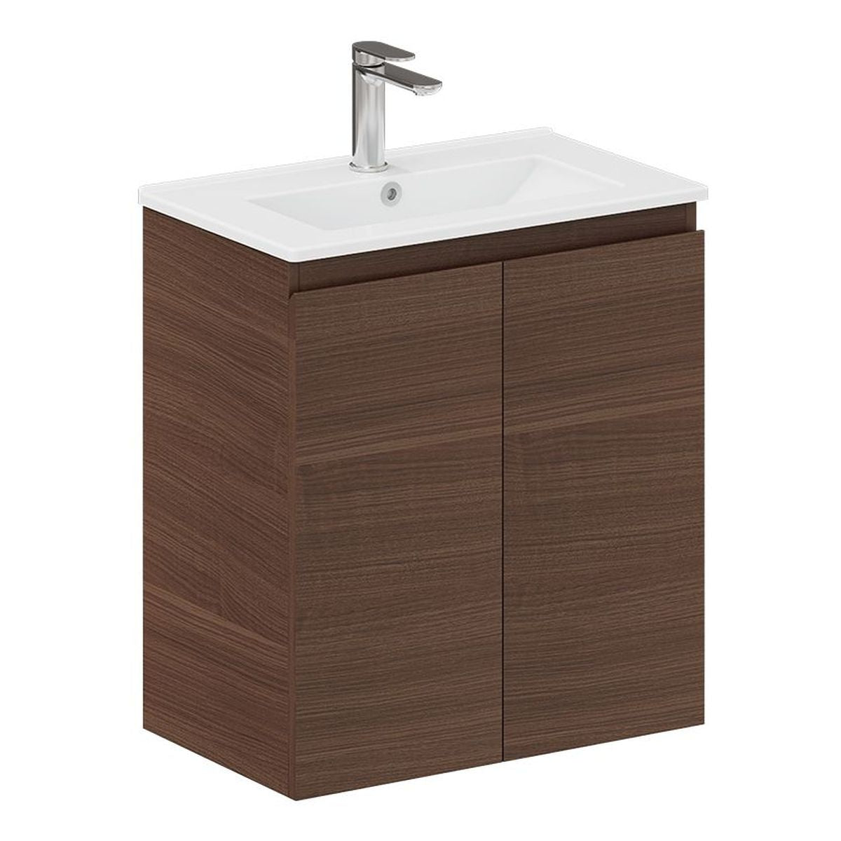Siska Slim Walnut 600 Wall Hung Vanity