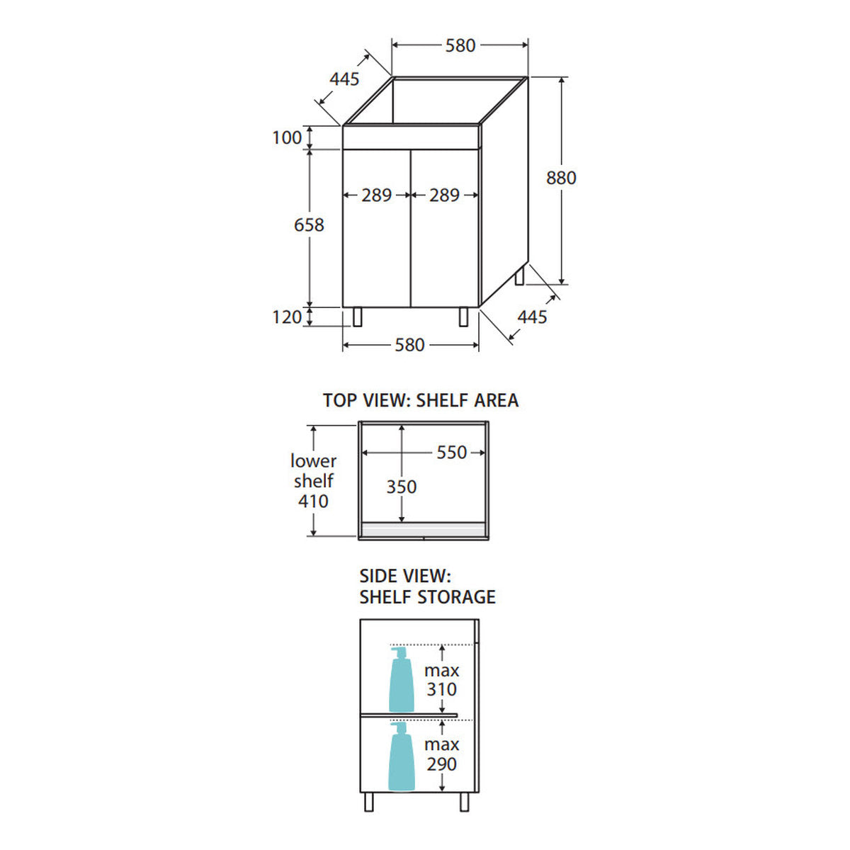 Fienza Unicab 600 Cabinet On Legs