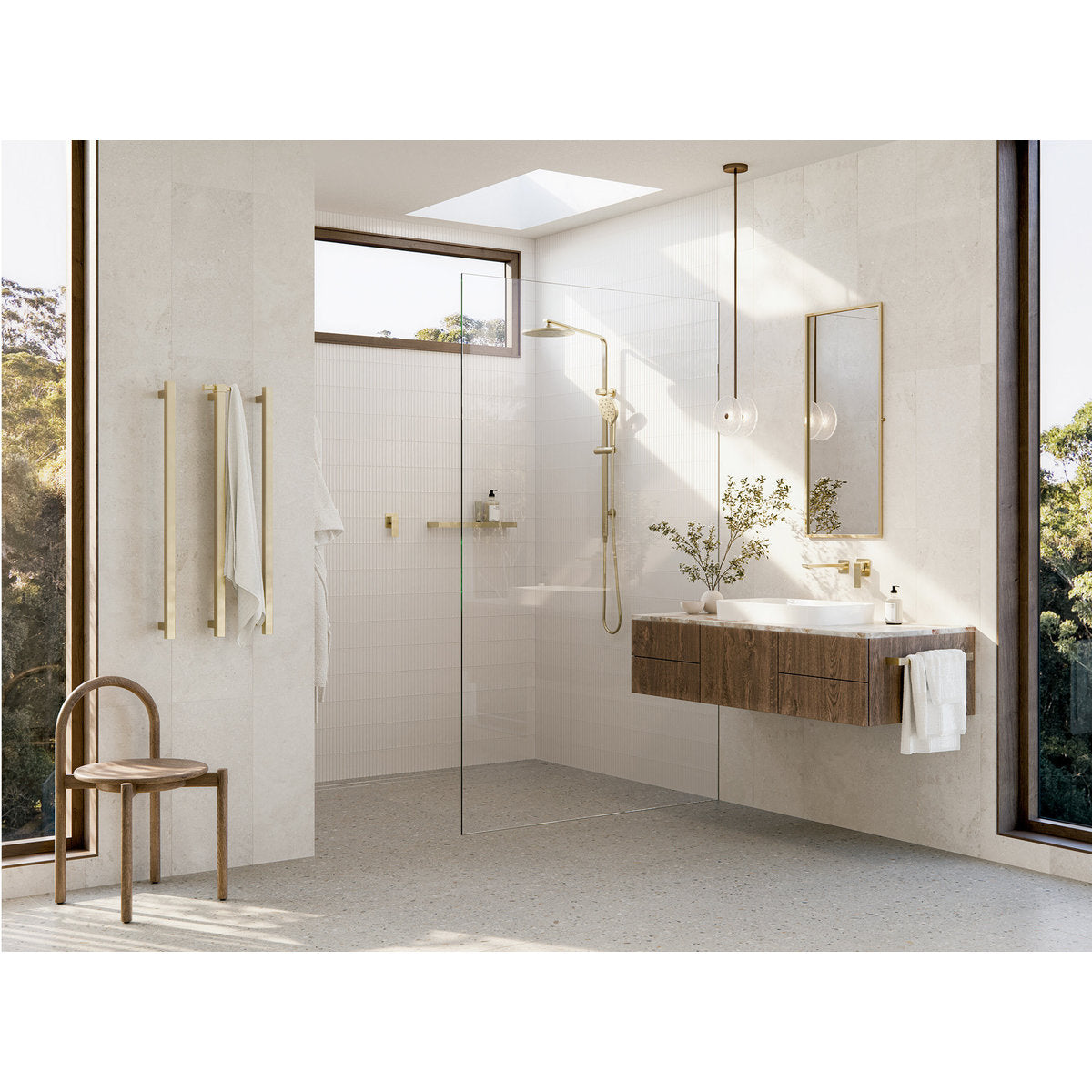 Phoenix Oxley Twin Shower - 4 Star, Brushed Gold