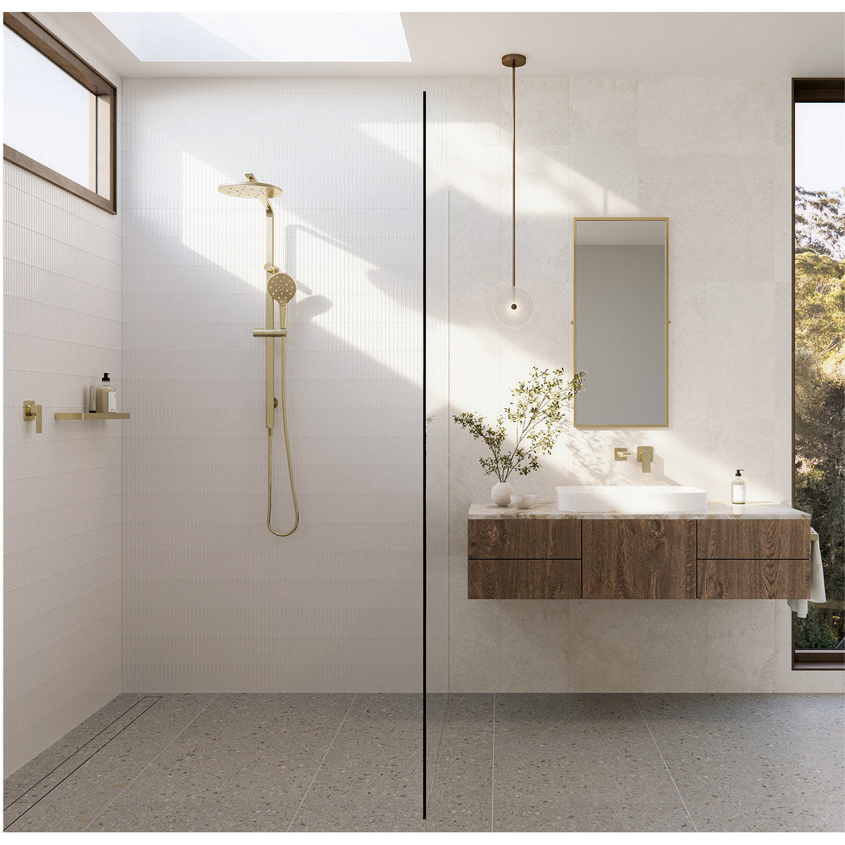 Phoenix Oxley Twin Shower - 4 Star, Brushed Gold