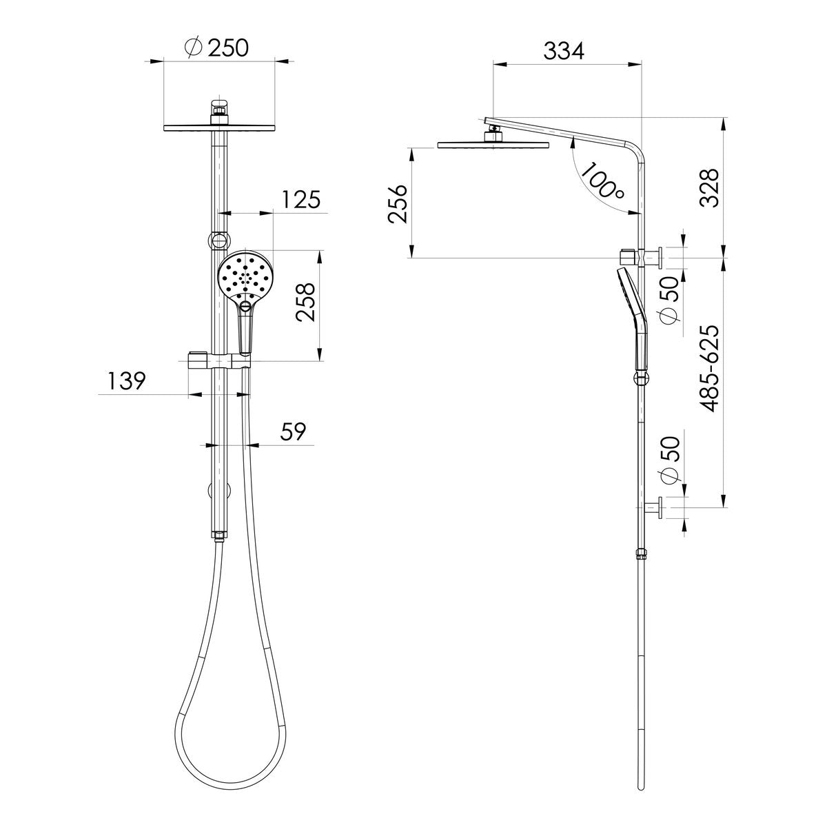 Phoenix Oxley Twin Shower - 4 Star, Brushed Gold