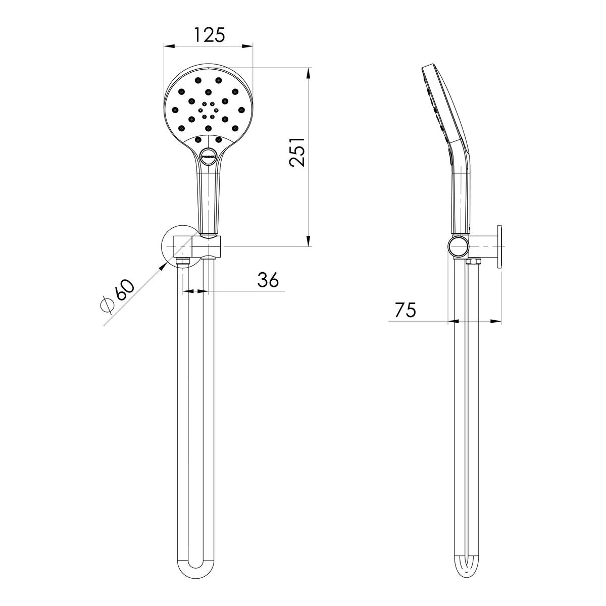 Phoenix Oxley Hand Shower - 4 Star, Brushed Gold
