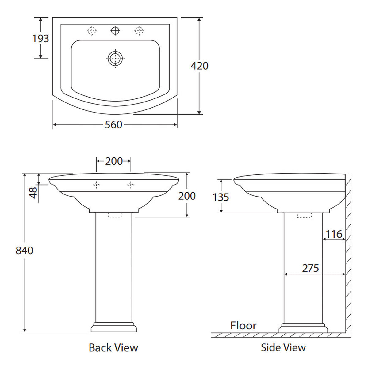Fienza RAK Washington Pedestal Basin
