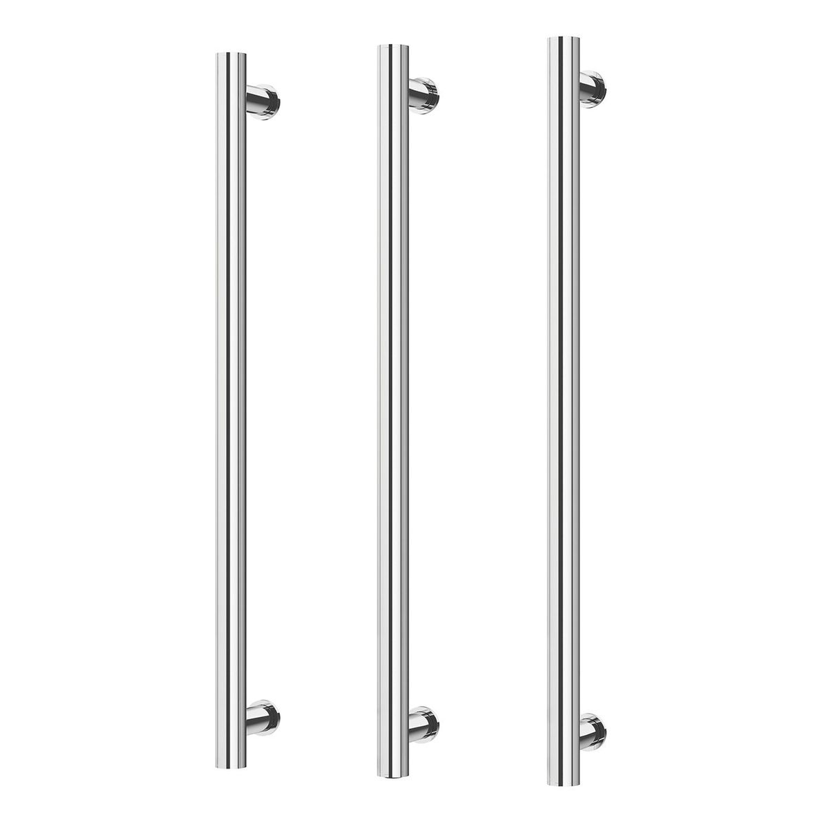Phoenix Heated Triple Towel Rail Round 800mm - Chrome