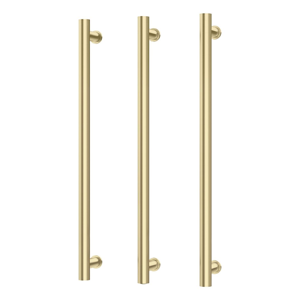 Phoenix Heated Triple Towel Rail Round 800mm - Brushed Gold