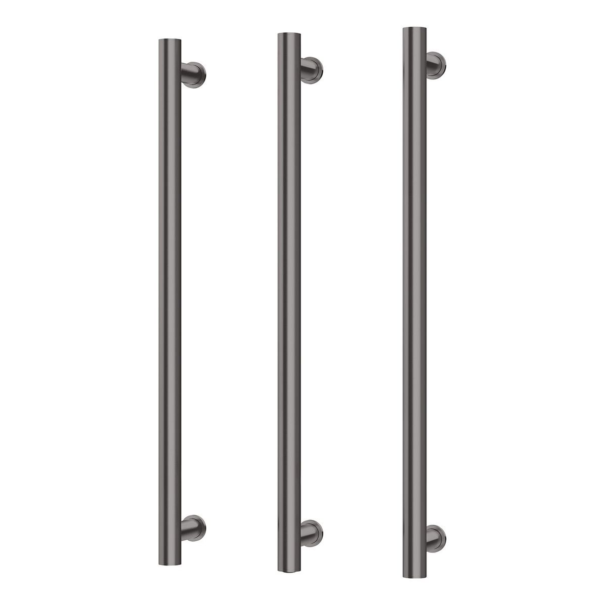 Phoenix Heated Triple Towel Rail Round 800mm - Brushed Carbon