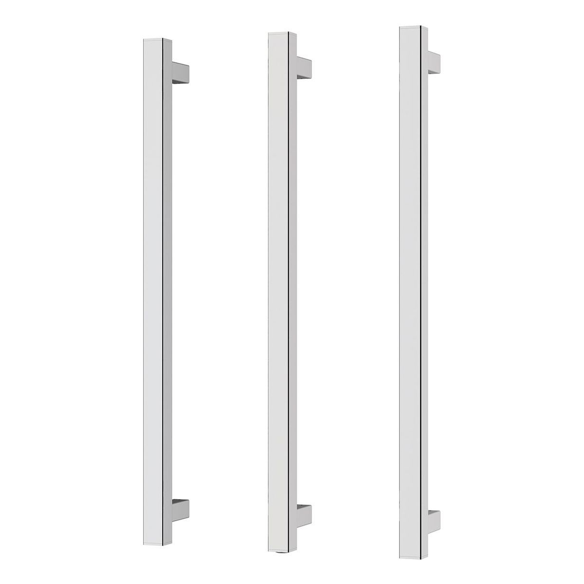 Phoenix Heated Triple Towel Rail Square 600mm - Chrome