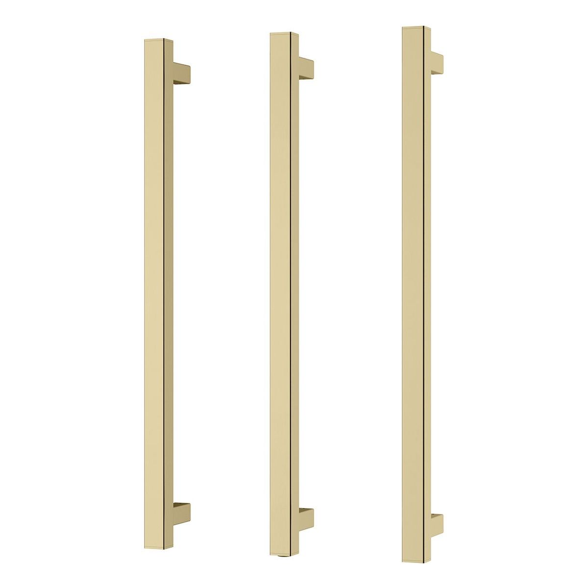 Phoenix Heated Triple Towel Rail Square 600mm - Brushed Gold