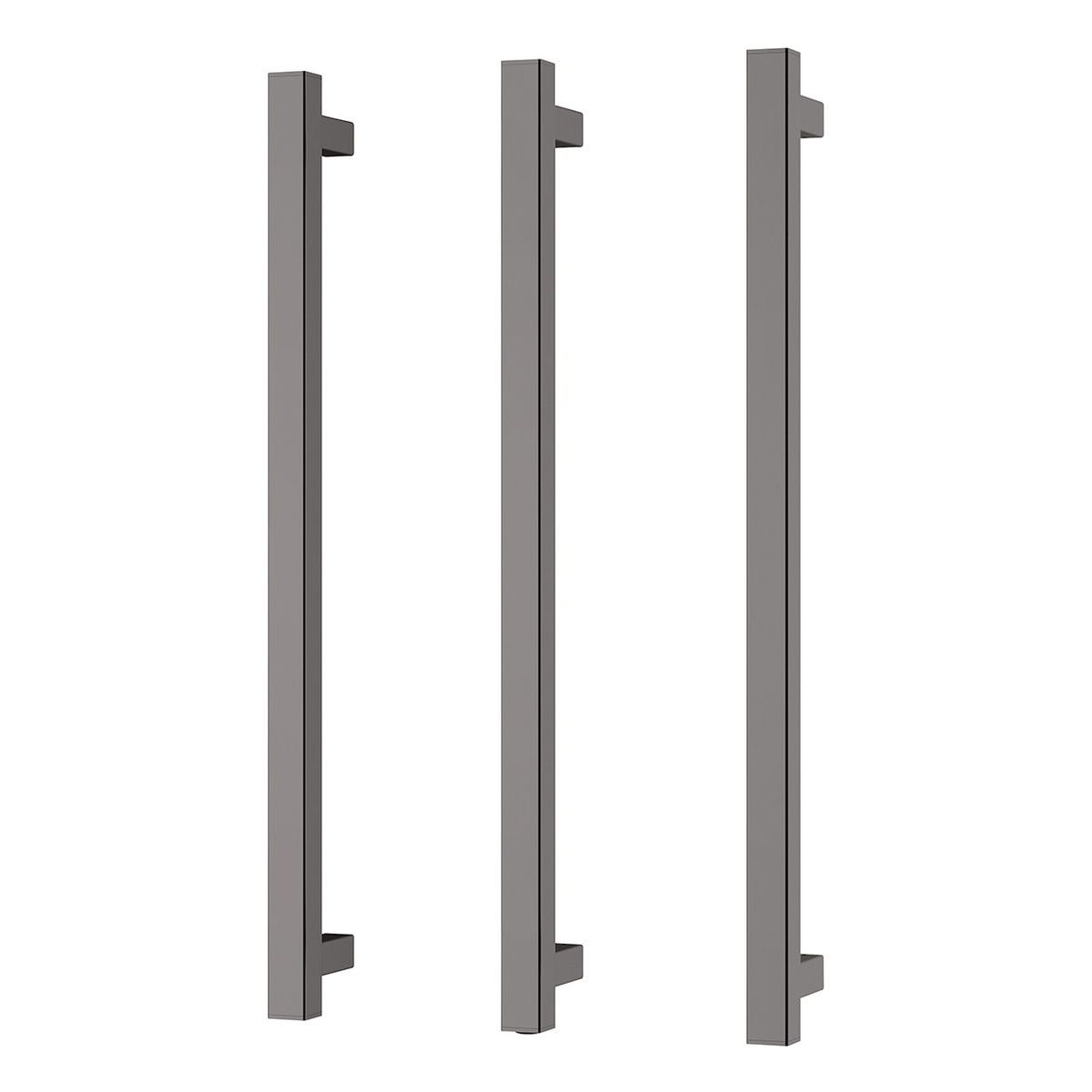 Phoenix Heated Triple Towel Rail Square 600mm - Brushed Carbon