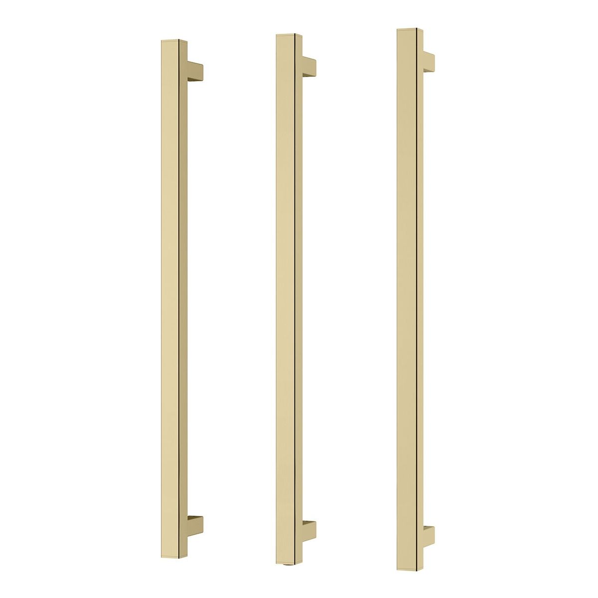 Phoenix Heated Triple Towel Rail Square 800mm - Brushed Gold