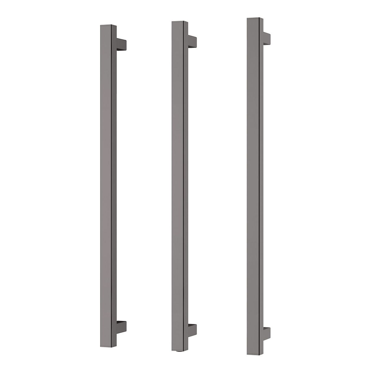 Phoenix Heated Triple Towel Rail Square 800mm - Brushed Carbon