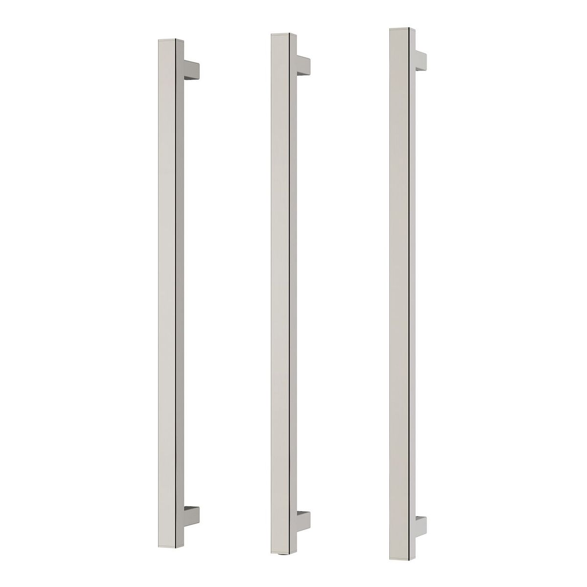 Phoenix Heated Triple Towel Rail Square 800mm - Brushed Nickel