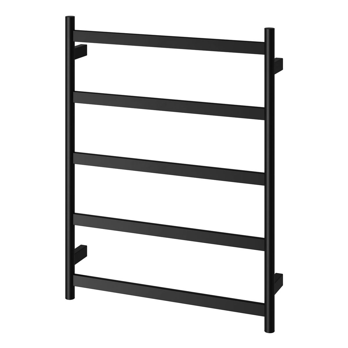 Five Flat Bar Heated Towel Ladder - Matte Black