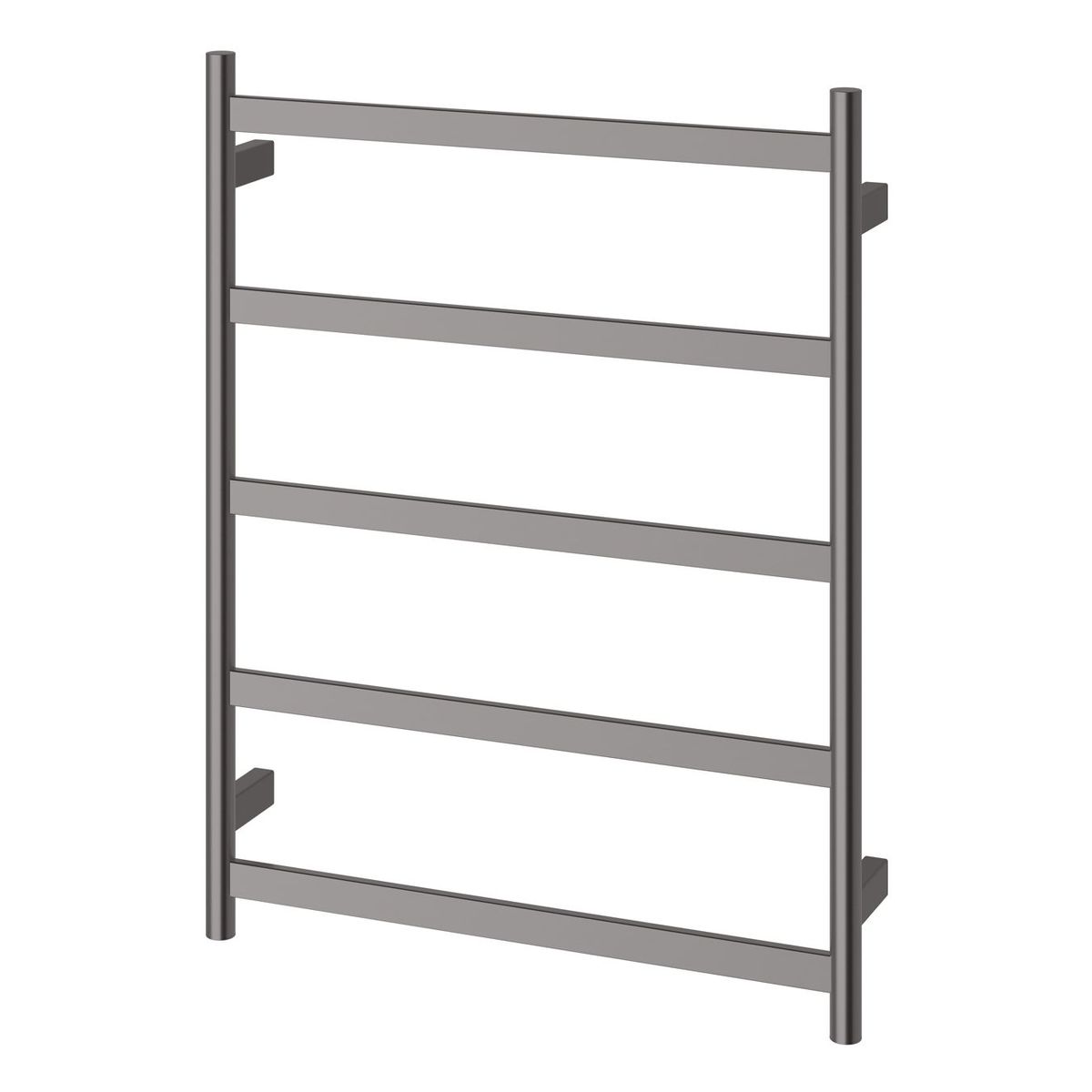 Five Flat Bar Heated Towel Ladder - Brushed Carbon