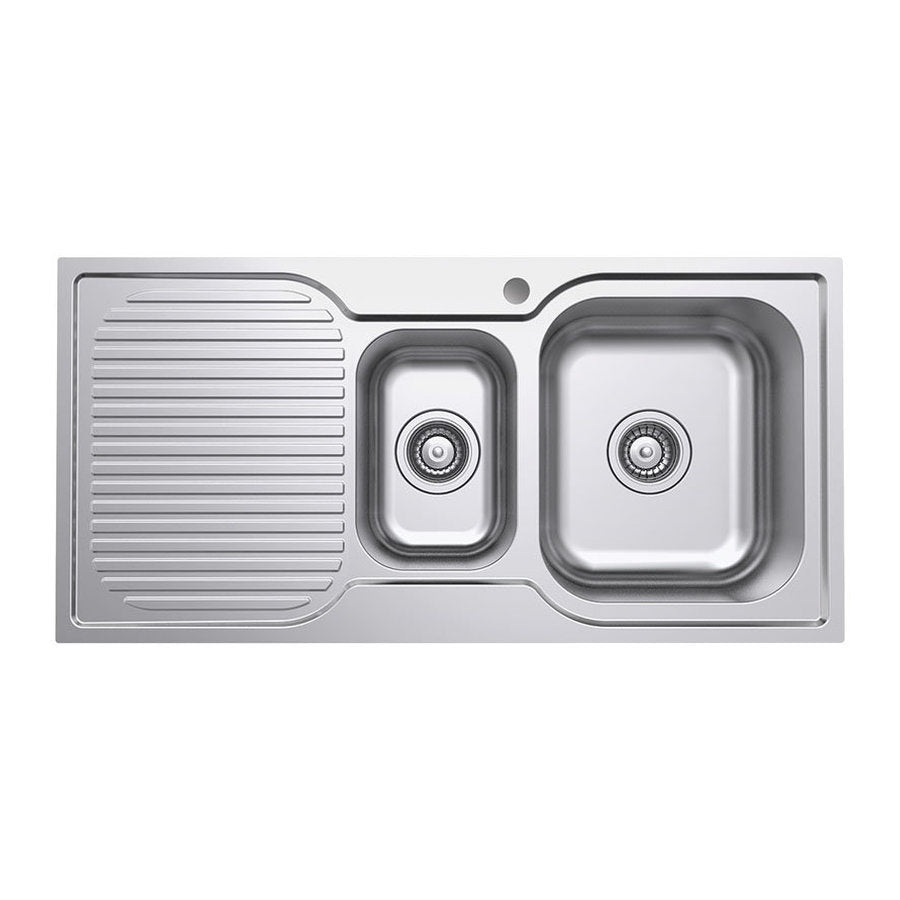 Fienza Tiva 980 1.5 Kitchen Sink With Drainer, Right Bowl
