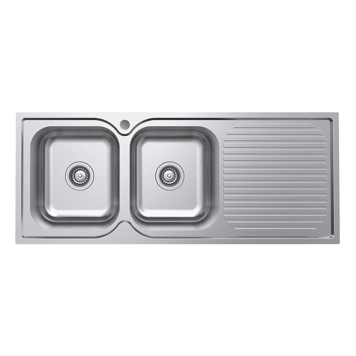 Fienza Tiva 1180 Double Kitchen Sink With Drainer, Left Bowl