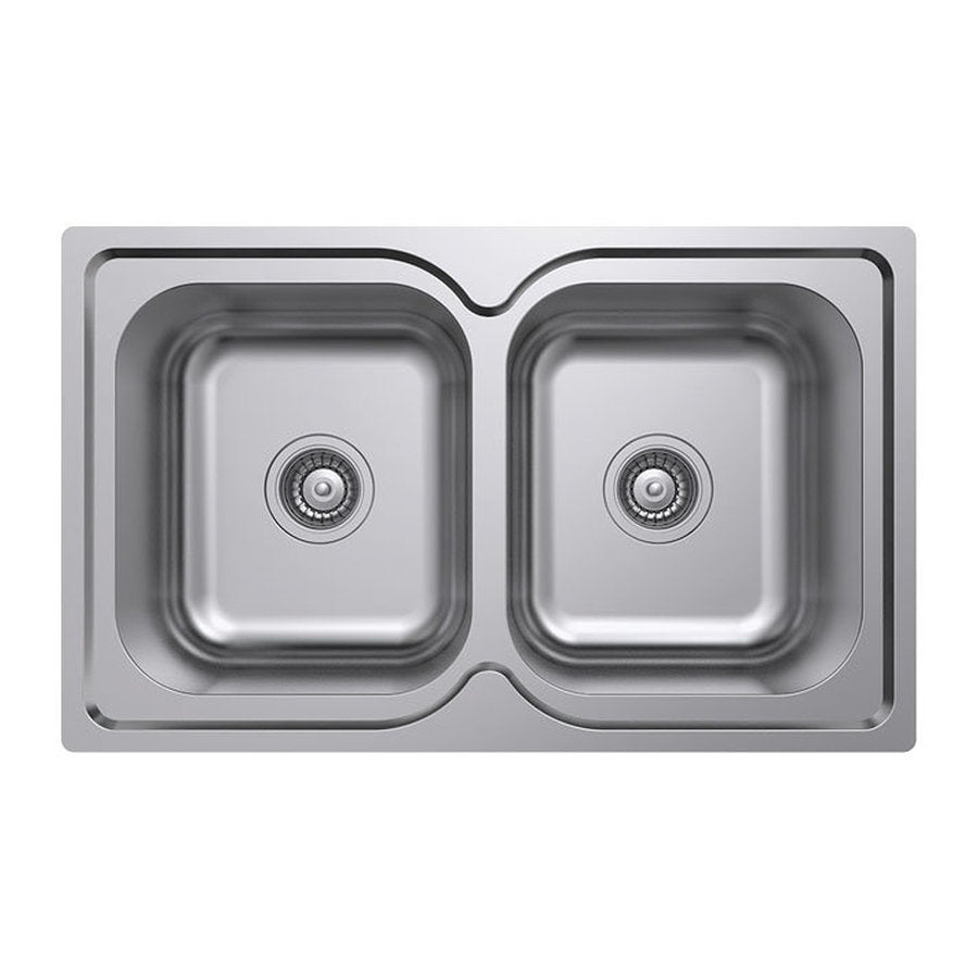 Fienza Tiva 780 Double Kitchen Sink, No Tap Hole