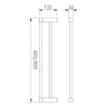 Finesa Double Towel Rail 600mm Brushed Nickel