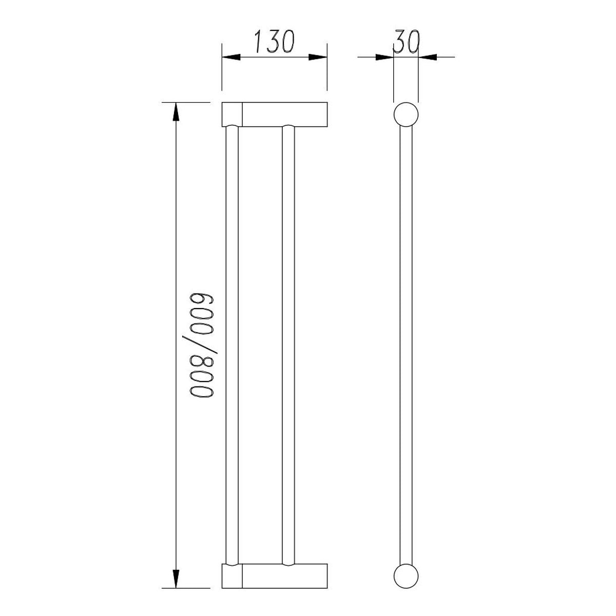 Millennium Finesa Double Towel Rail 800mm Rosa