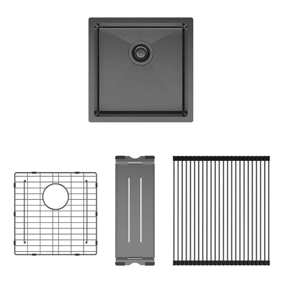 Fienza Hana 32L Single Kitchen Sink, PVD Carbon Metal