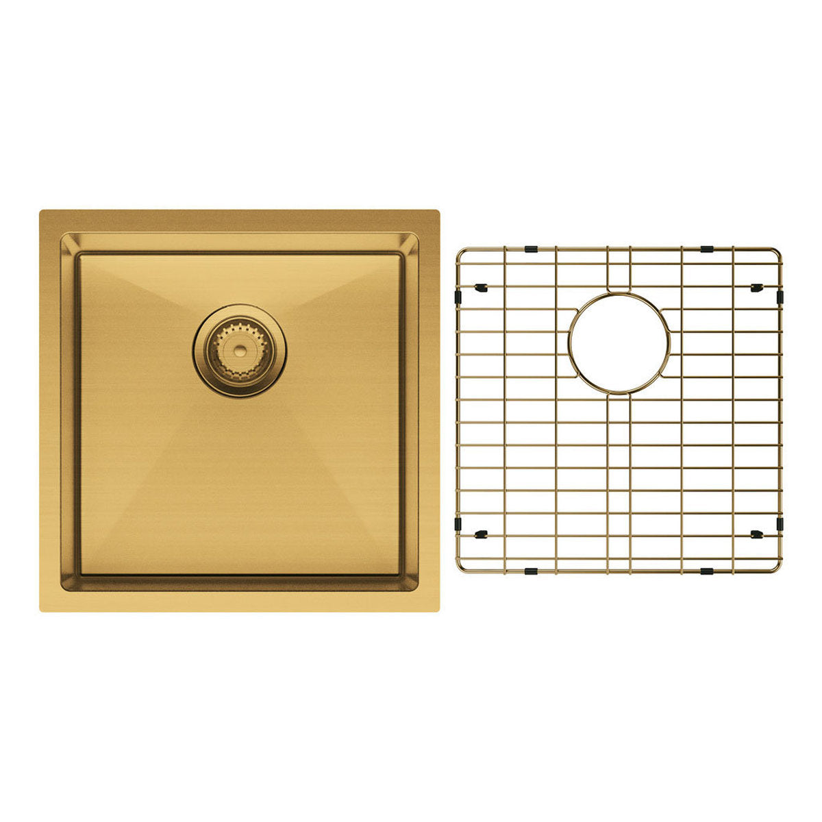 Fienza Hana 32L Single Kitchen Sink, PVD Rugged Brass