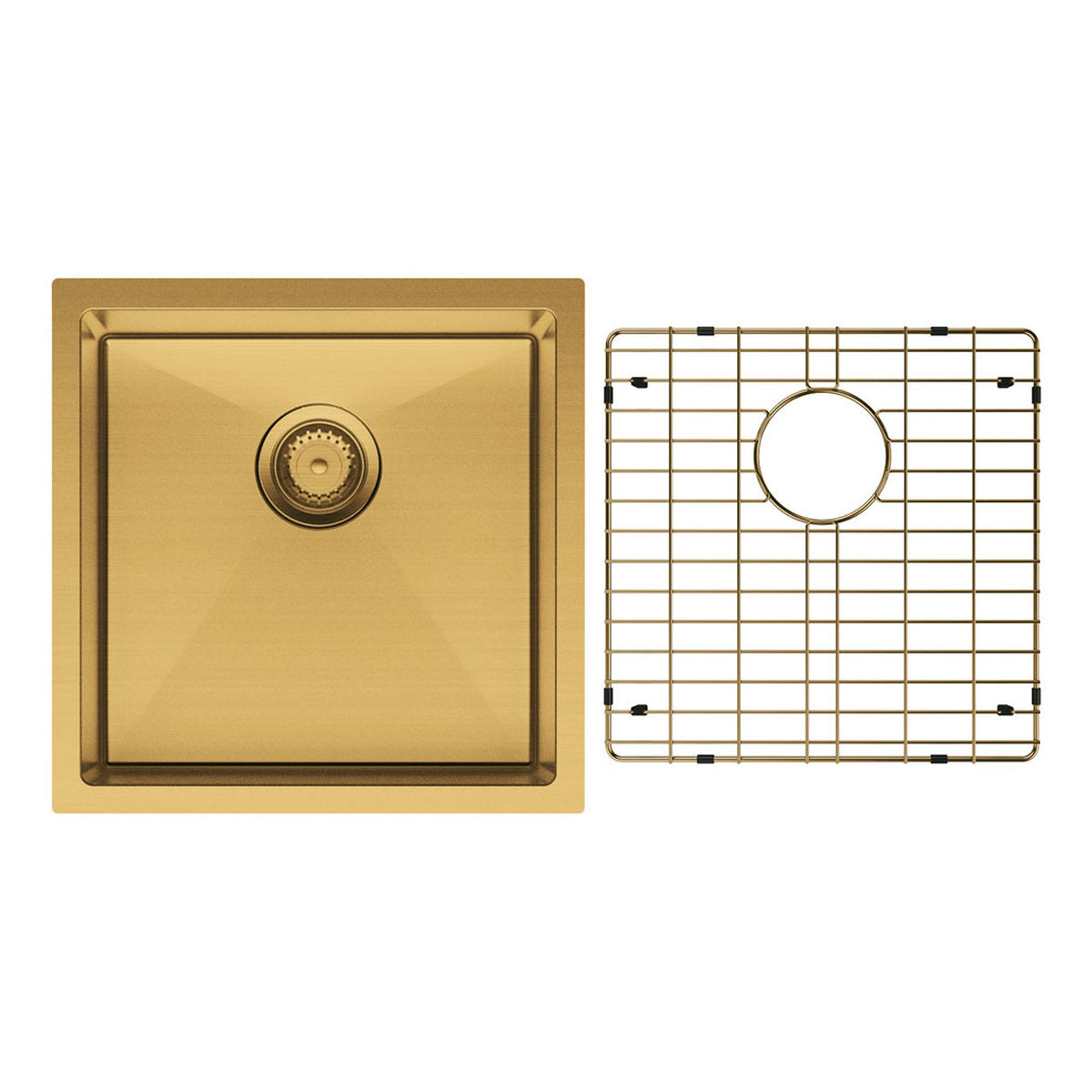 Fienza Hana 32L Single Kitchen Sink, PVD Rugged Brass
