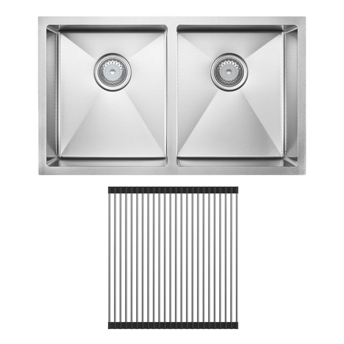 Fienza Hana Anti-Scratch 27L/27L Double Kitchen Sink, Stainless Steel