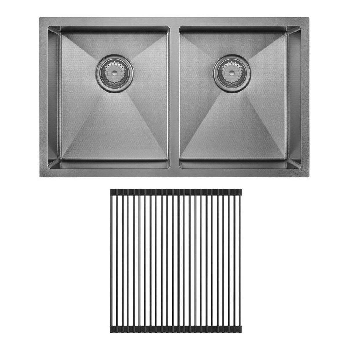 Fienza Hana Anti-Scratch 27L/27L Double Kitchen Sink, PVD Gun Metal