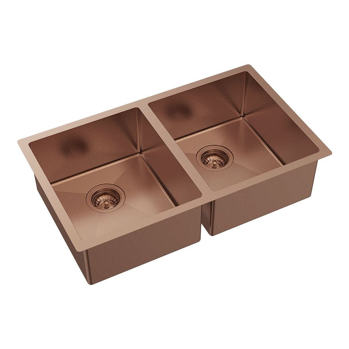 Fienza Hana 27L/27L Double Kitchen Sink, PVD Brushed Copper