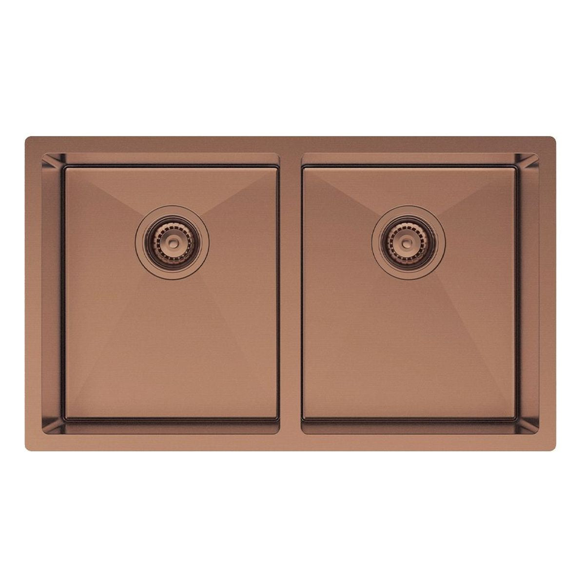 Fienza Hana 27L/27L Double Kitchen Sink, PVD Brushed Copper