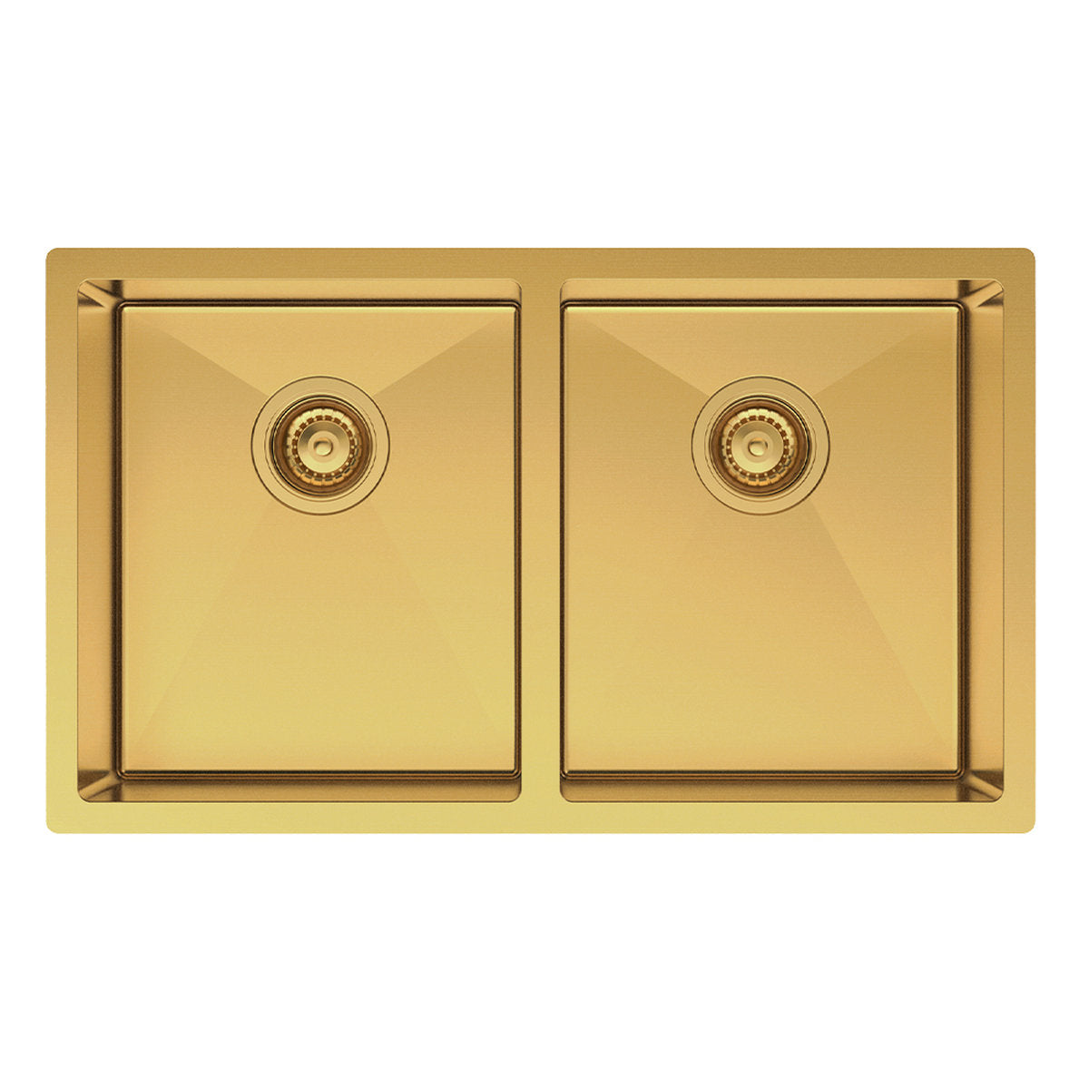 Fienza Hana 27L/27L Double Kitchen Sink, PVD Rugged Brass