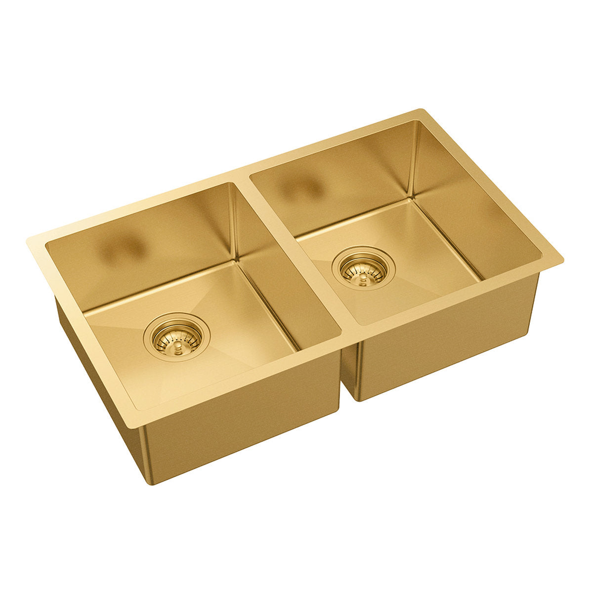 Fienza Hana 27L/27L Double Kitchen Sink, PVD Rugged Brass