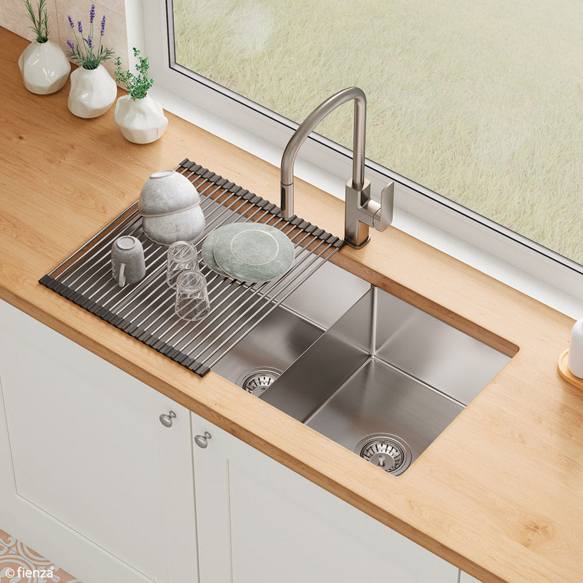 Fienza Hana 40L/27L Double Kitchen Sink