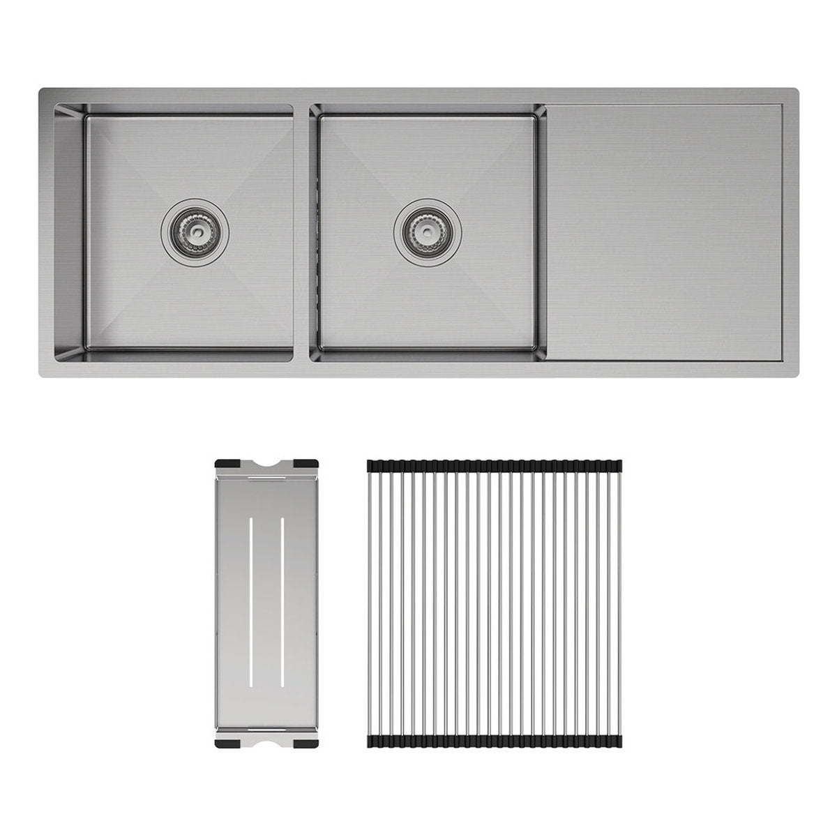 Fienza Hana 29L/29L Double Kitchen Sink with Drainer