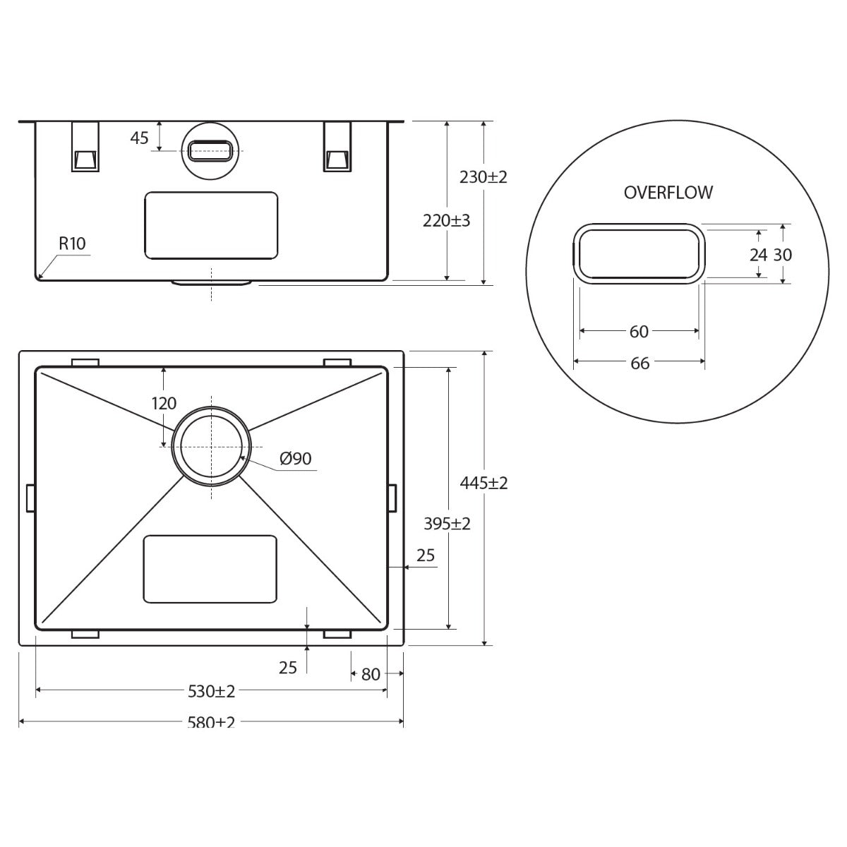 Hana 50L Laundry Sink with Overflow