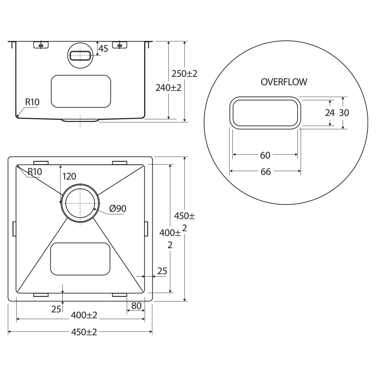 Fienza Hana 30L Laundry Sink with Overflow