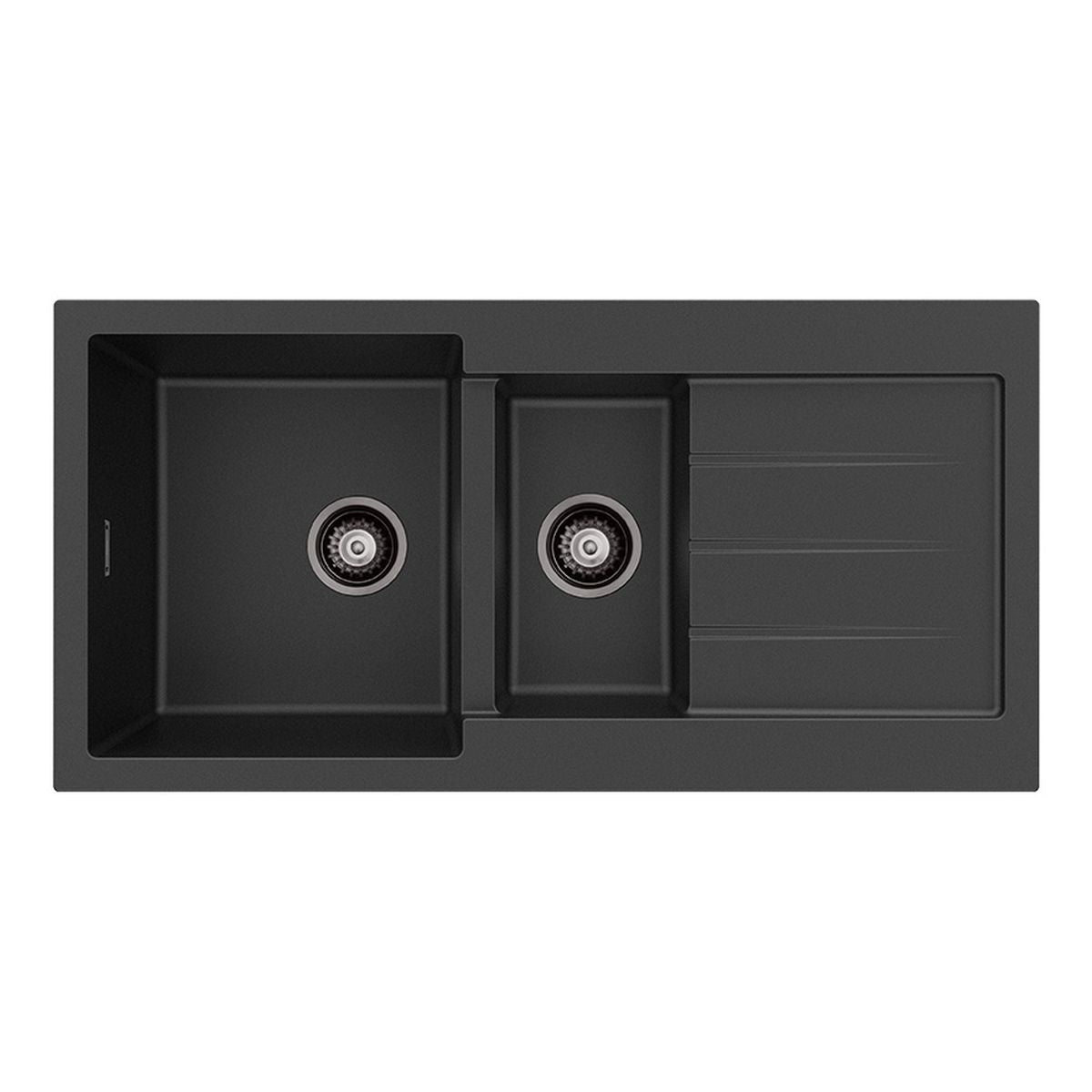 Kuro Granite 32L/14L Double Kitchen Sink with Drainer