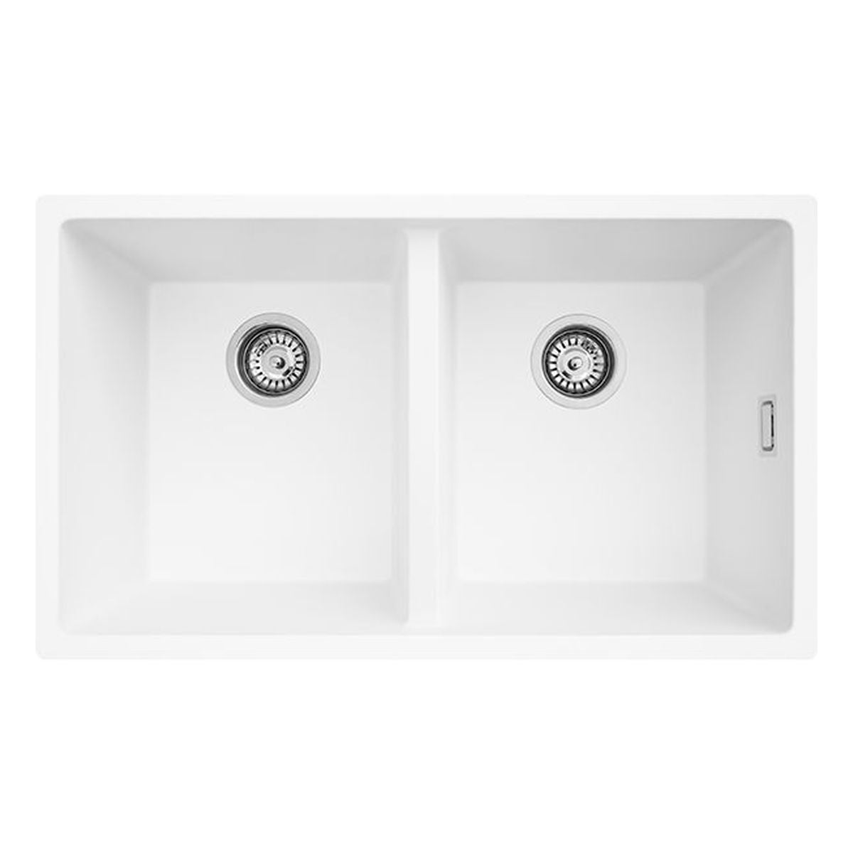 Kuro Granite 48L/48L Double Bowl Kitchen Sink, Matte White