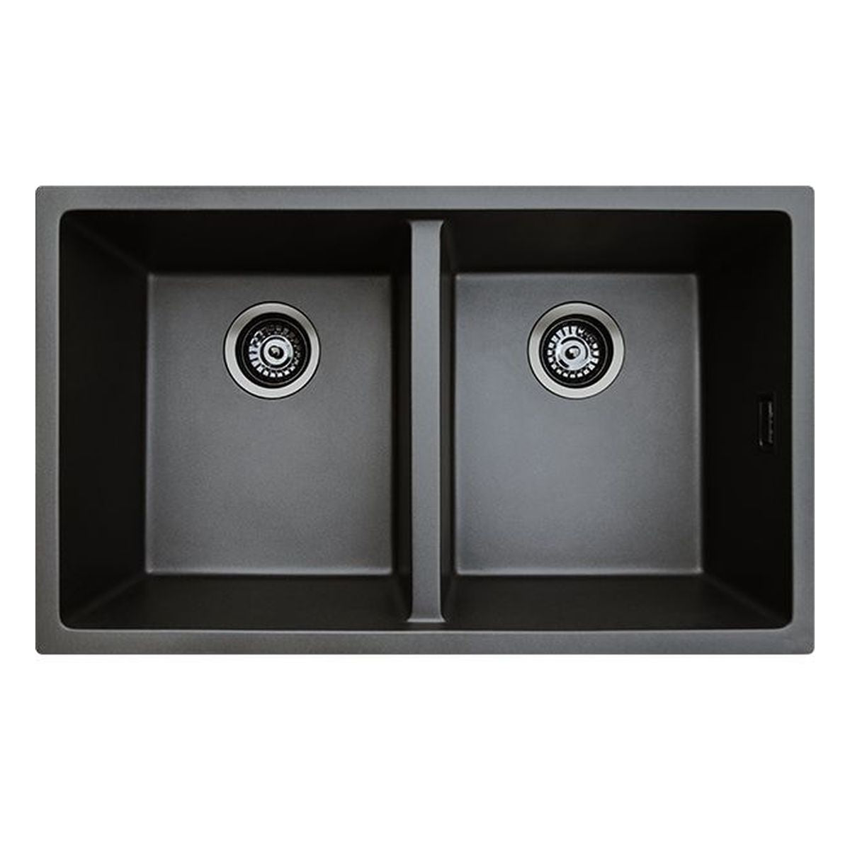 Kuro Granite 48L/48L Double Bowl Kitchen Sink, Matte Black
