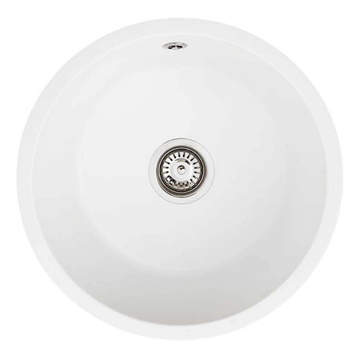 Kuro Granite 28L Round Single Bowl Kitchen Sink, Matte White