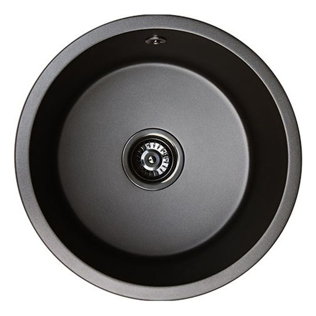 Kuro Granite 28L Round Single Bowl Kitchen Sink, Matte Black