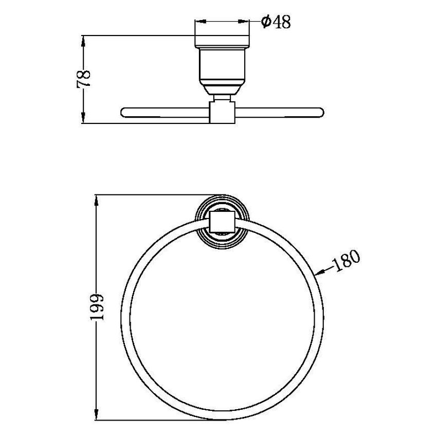York Towel Ring - Aged Brass