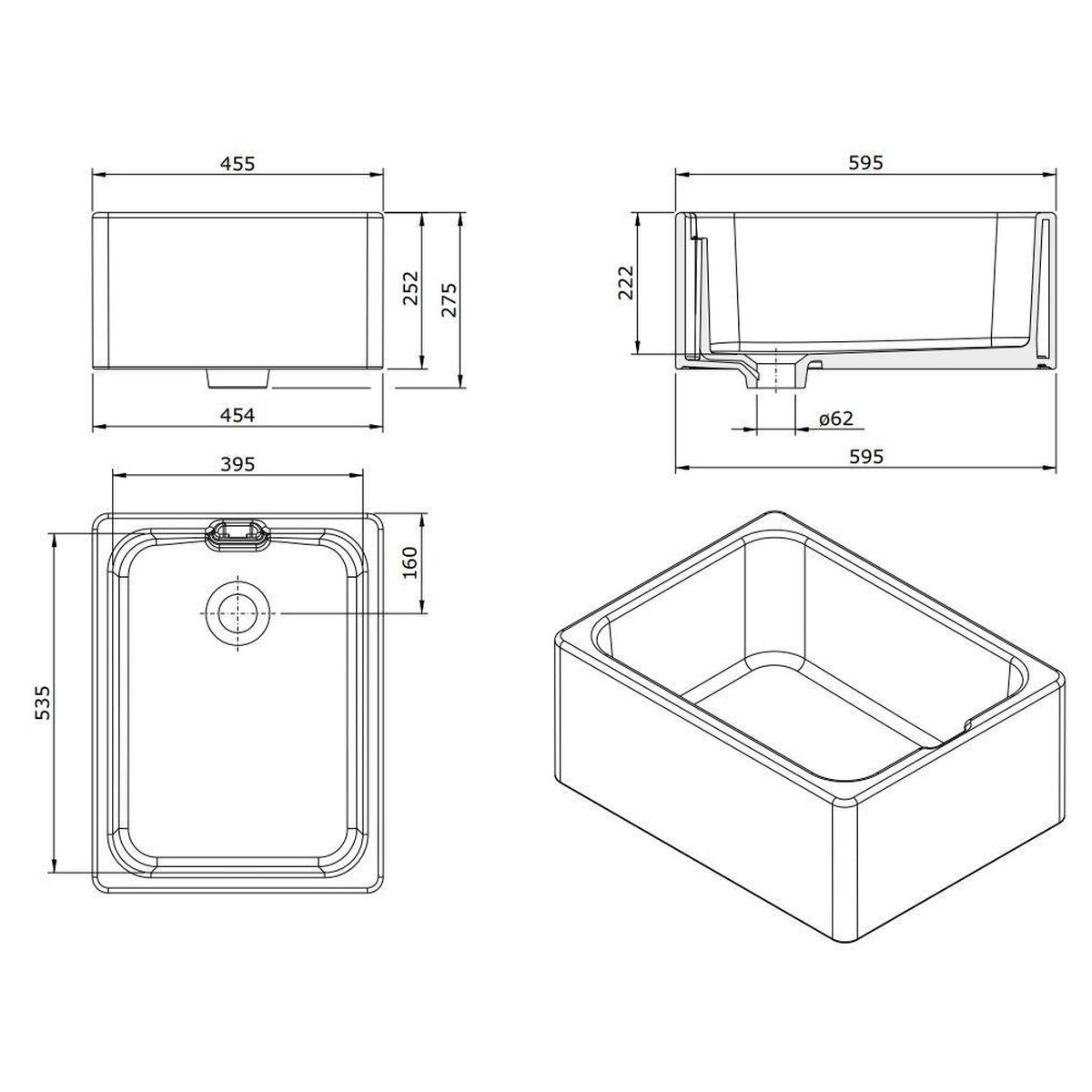Belfast 60X46 Fireclay Butler Sink